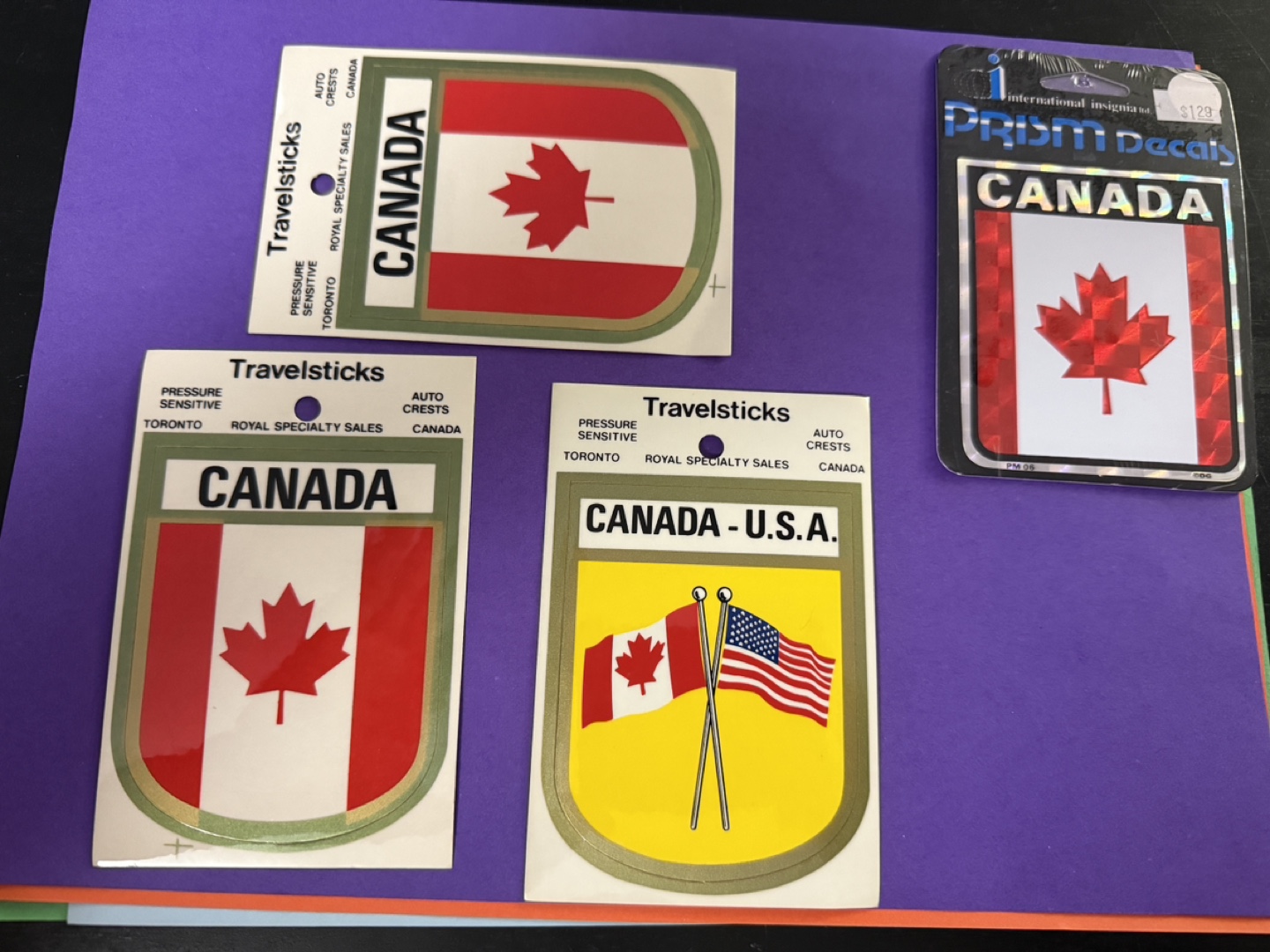 Vintage Decal Lot: Canada, US States, and International Flags - photo 4