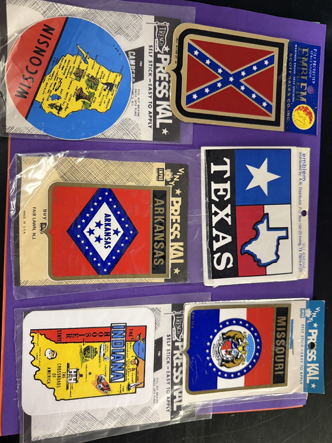 Vintage Decal Lot: Canada, US States, and International Flags - photo 5