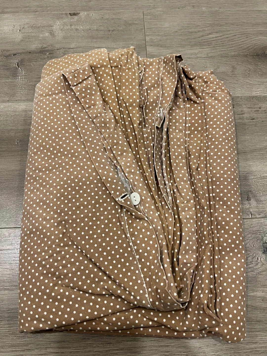 Brown and White Polka Dot Pillowcase / Duvet Cover Set image indicator(2)