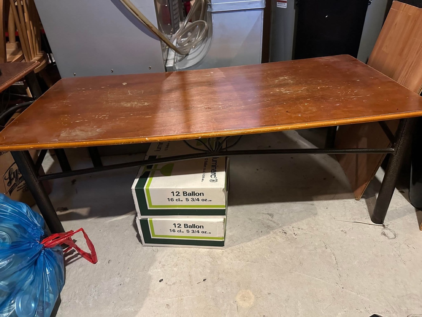 Set of Two Wooden Coffee Tables with Metal Legs