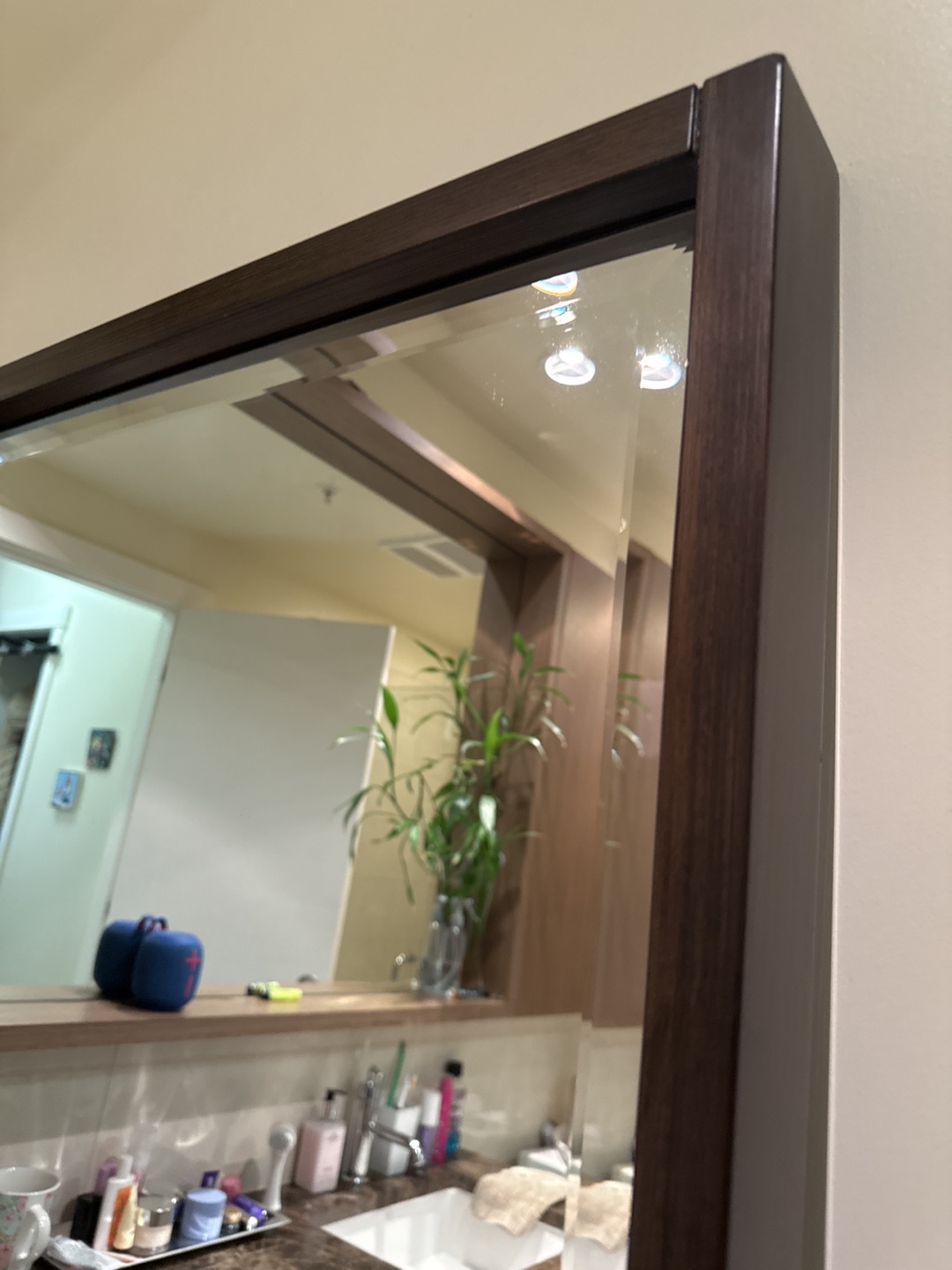 Full Length Mirror with Dark Brown Frame - photo 2