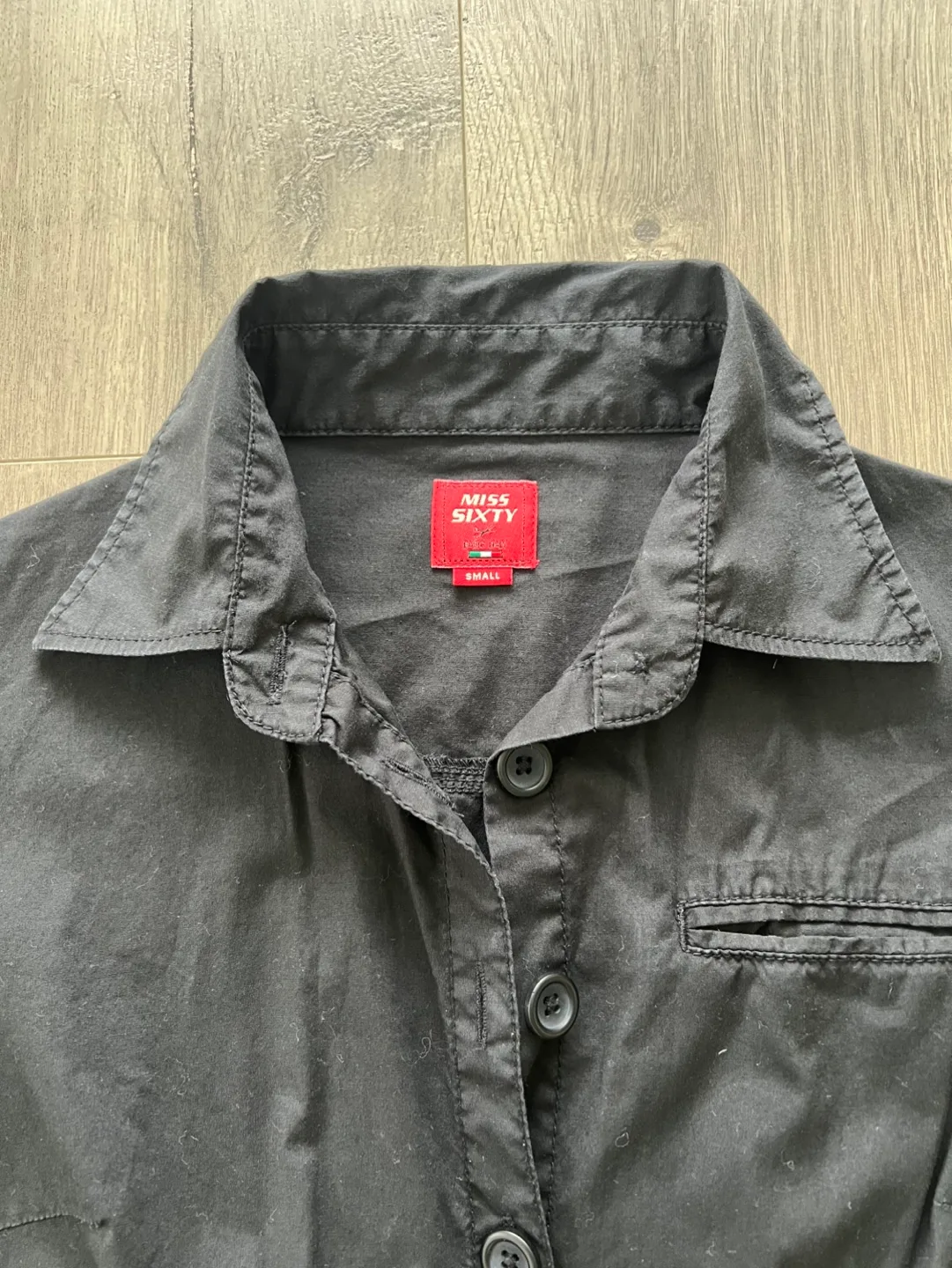 Miss Sixty Black Short Sleeve Button-Up Jumpsuit - Size Small image indicator(4)