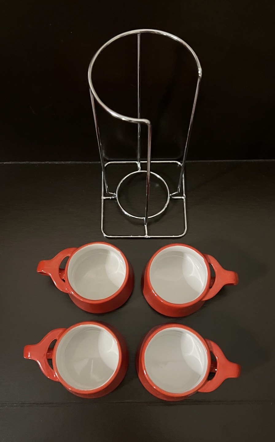 DANSK Kobenstyle Espresso Coffee Cups, complete with Holder - photo 4
