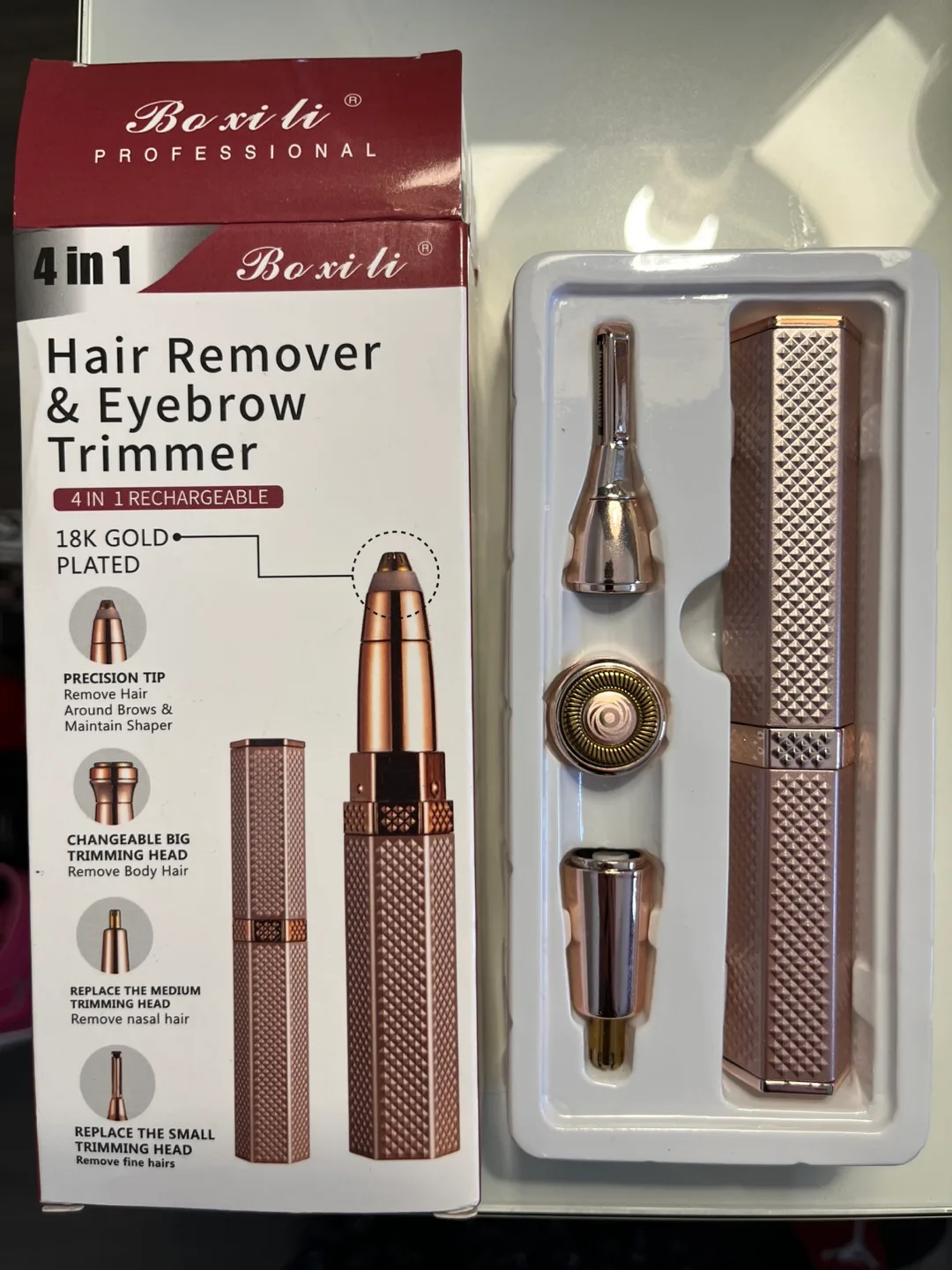 Boxili 4-in-1 Rechargeable Hair Remover & Eyebrow Trimmer thumbnail