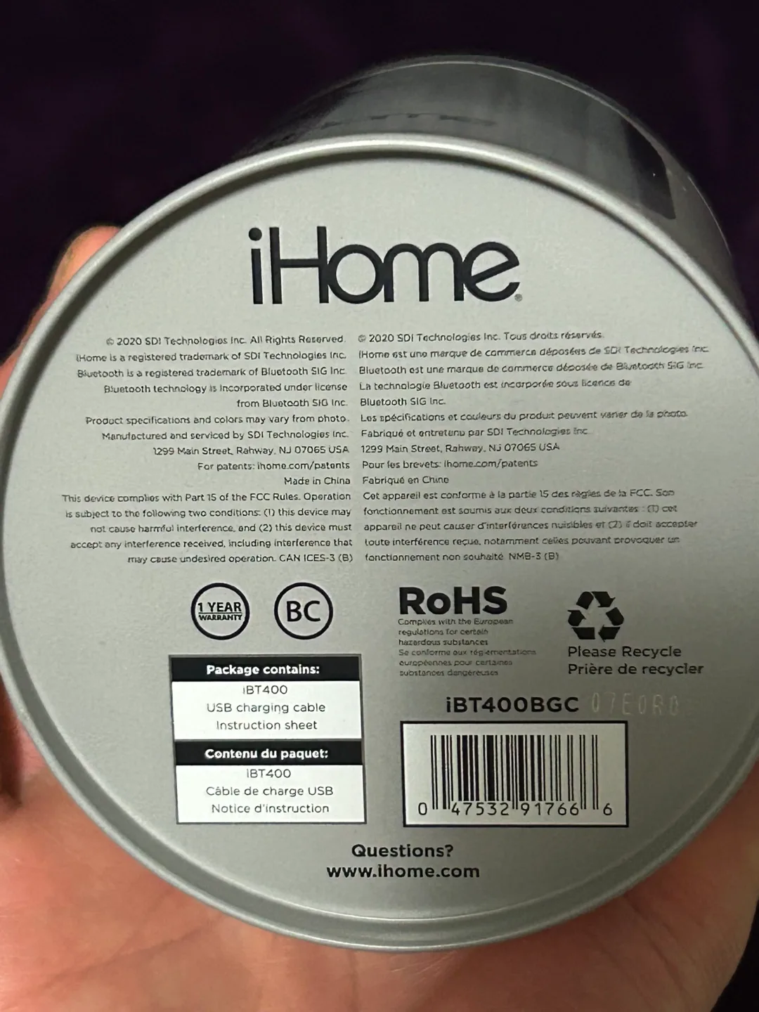 iHome Playfade Portable Bluetooth Speaker - New in Box image indicator(4)