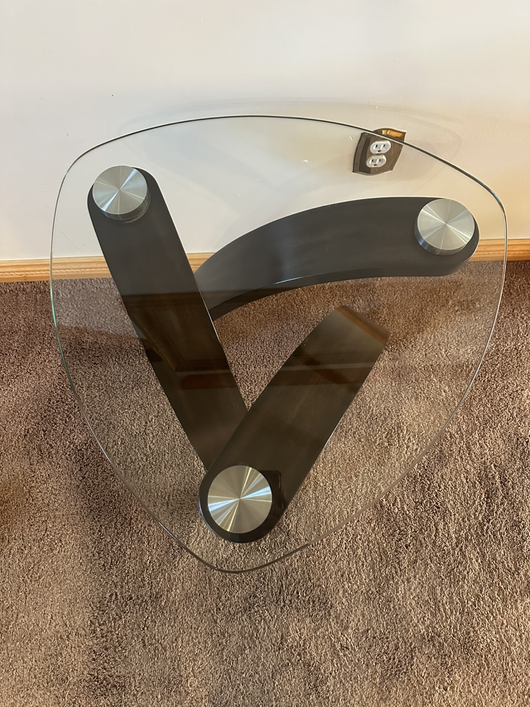 Modern Glass Top Accent Table - photo 2
