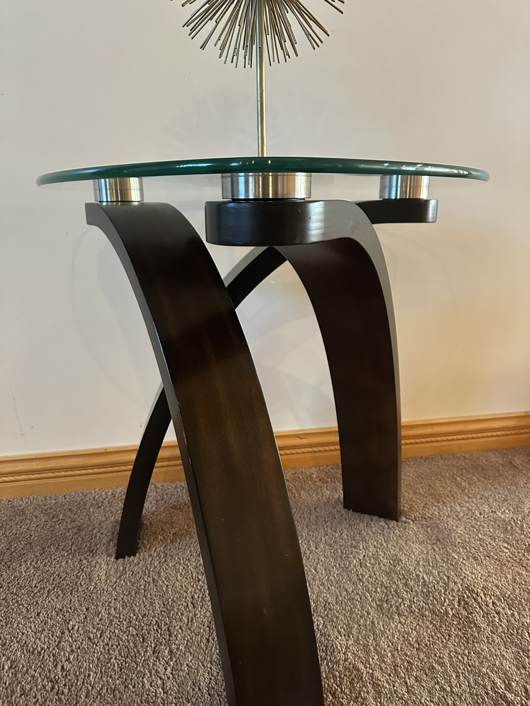 Modern Glass Top Accent Table