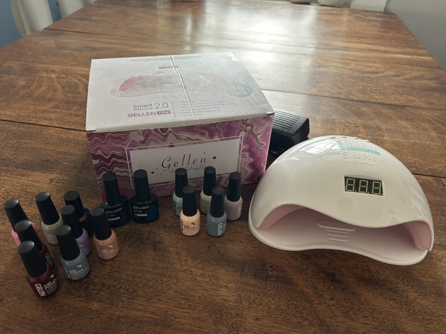 Gellen 72W LED Nail Lamp Kit with Gel Polish