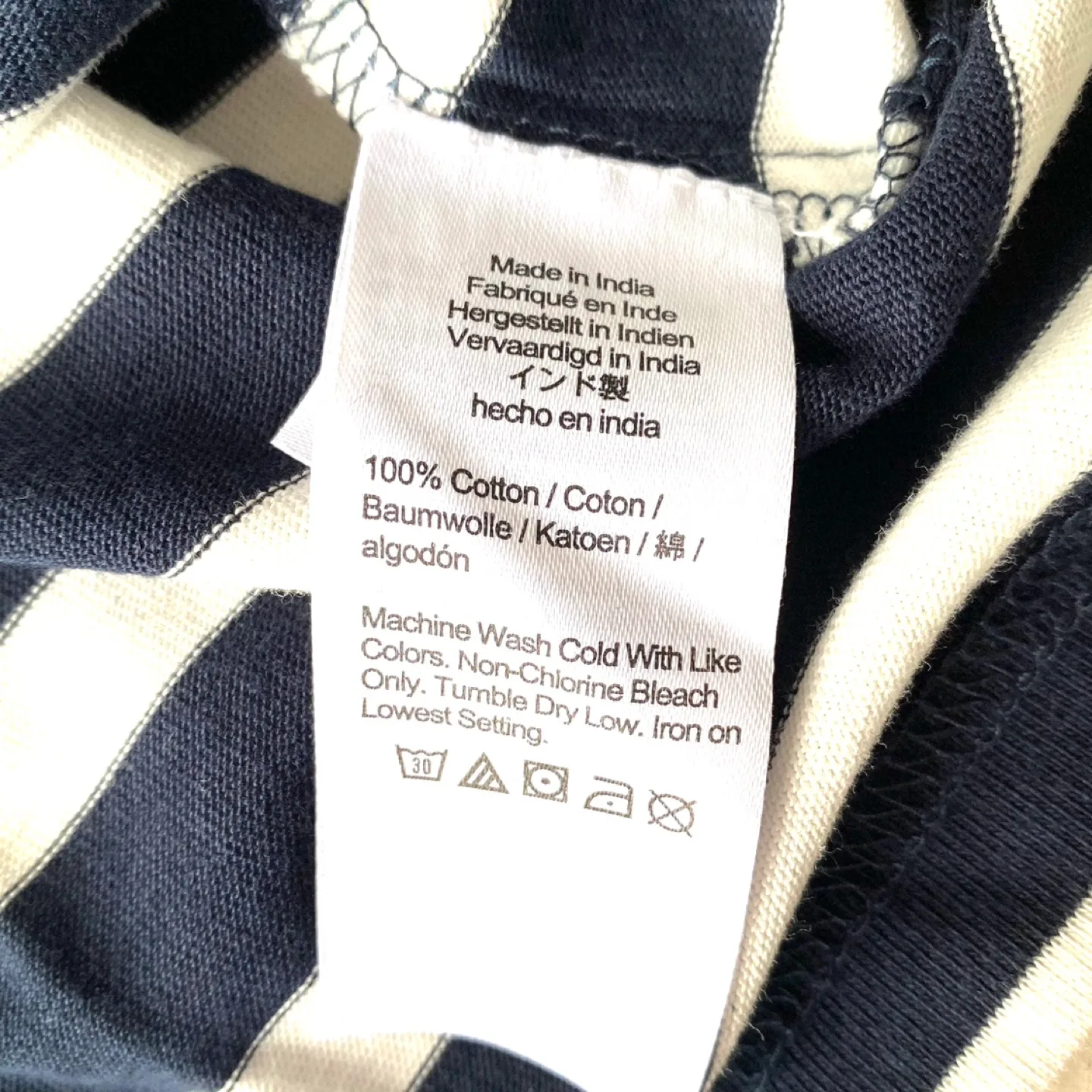 NWT J.Crew Navy and White Striped 3/4 Sleeve Dress Size Small image indicator(6)