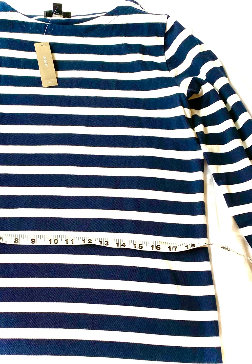 NWT J.Crew Navy and White Striped 3/4 Sleeve Dress Size Small image indicator(4)