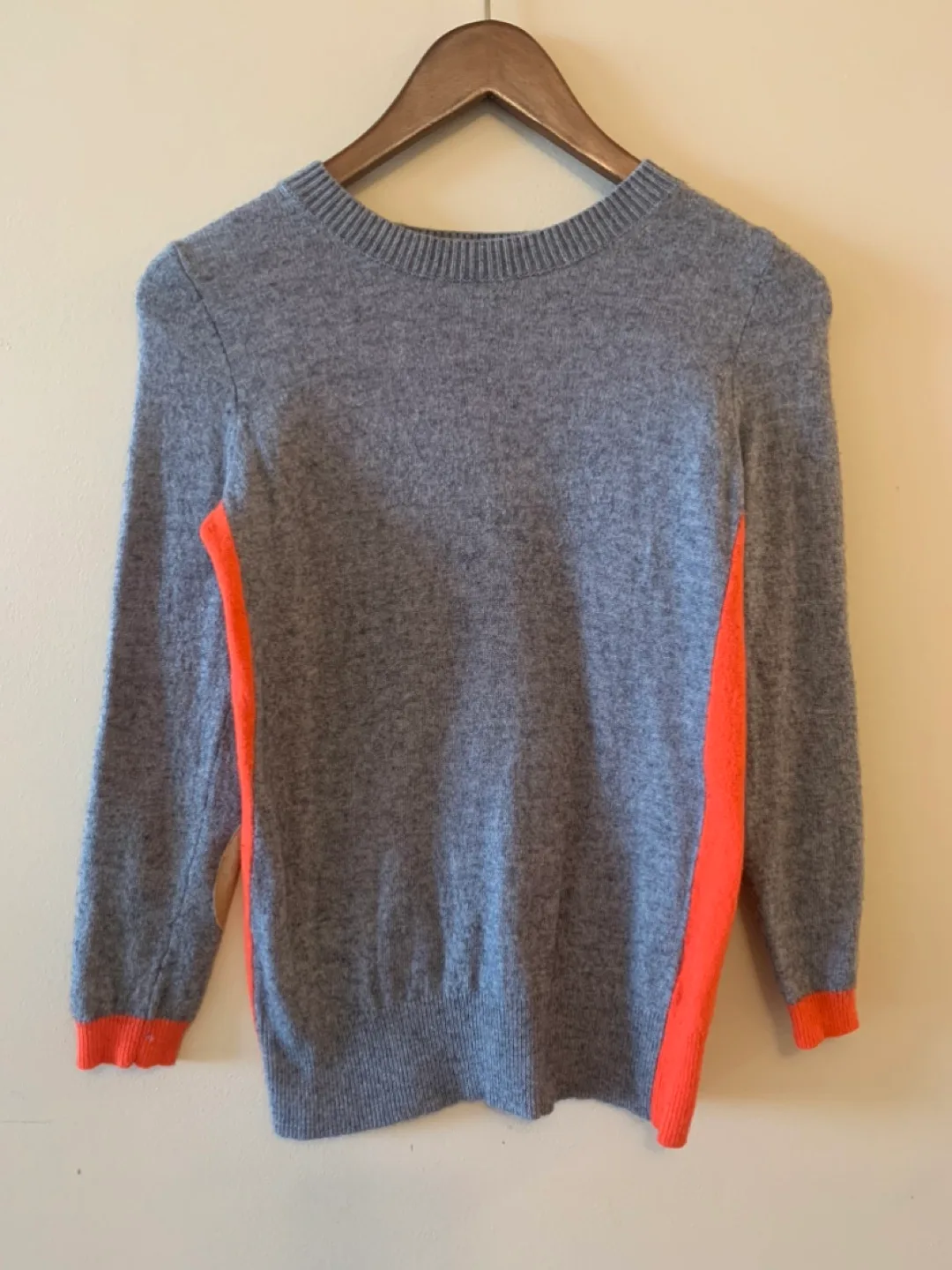 J.Crew Orange and Grey Colourblock Sweater image indicator(2)