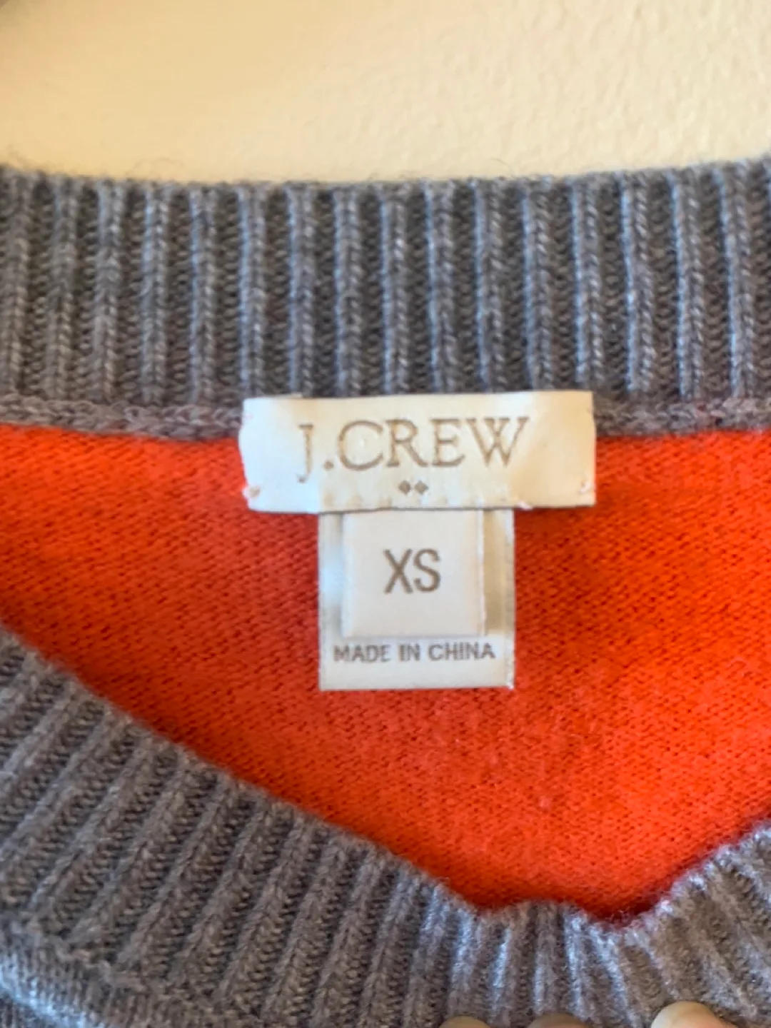 J.Crew Orange and Grey Colourblock Sweater image indicator(4)