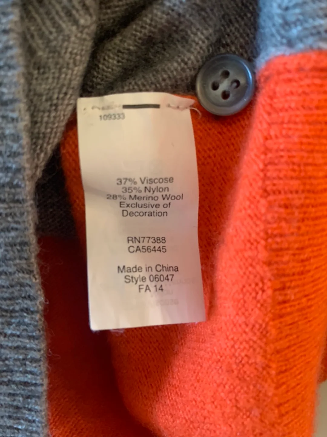 J.Crew Orange and Grey Colourblock Sweater image indicator(5)