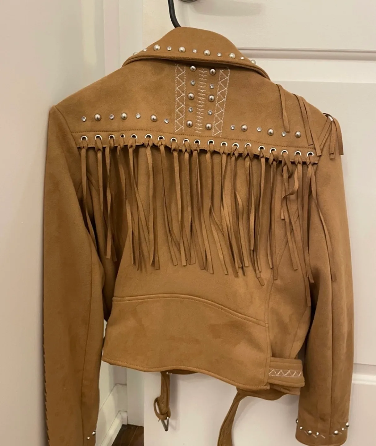 Zara Basic Faux Suede Fringe Jacket image indicator(2)