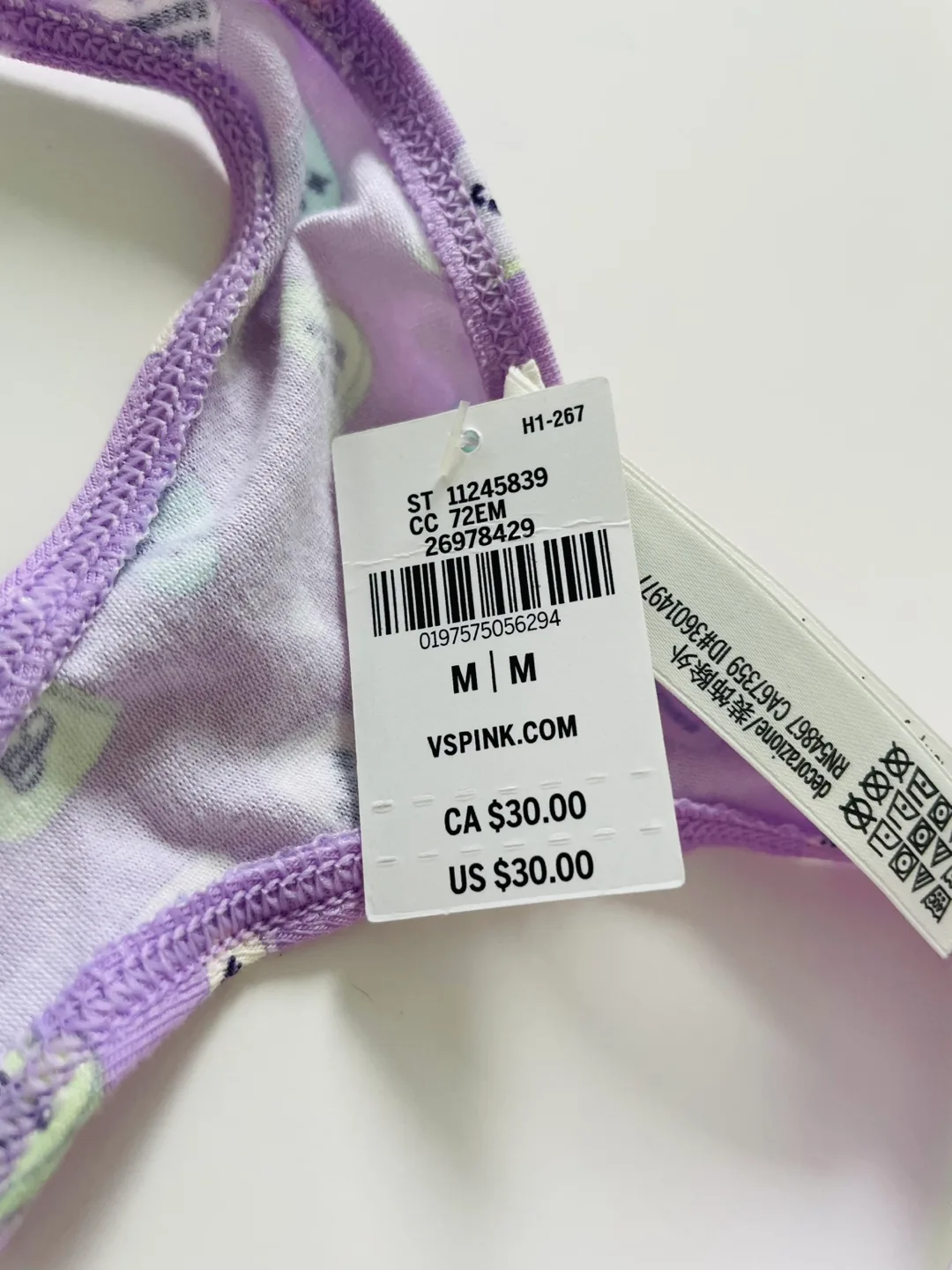 Pink by Victoria's Secret Lavender Candy Hearts Thong image indicator(6)