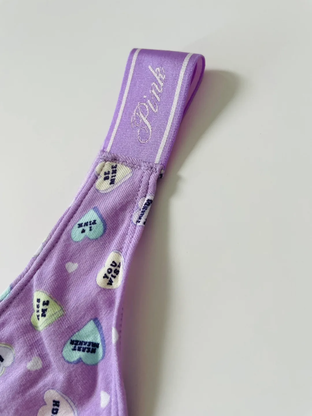 Pink by Victoria's Secret Lavender Candy Hearts Thong image indicator(3)