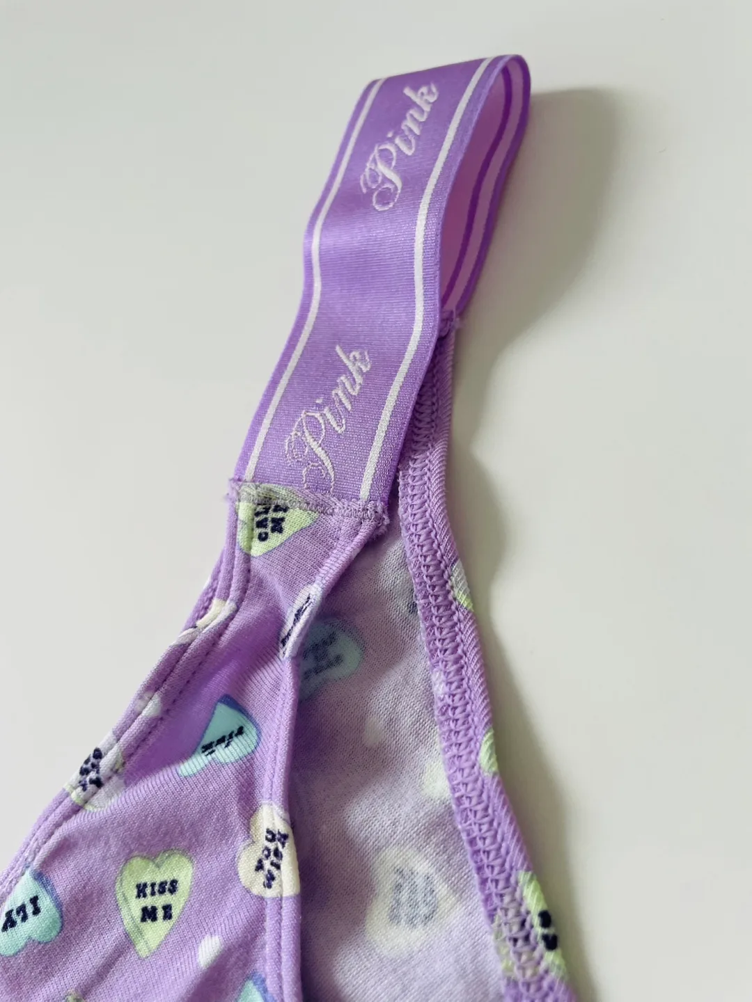 Pink by Victoria's Secret Lavender Candy Hearts Thong image indicator(5)