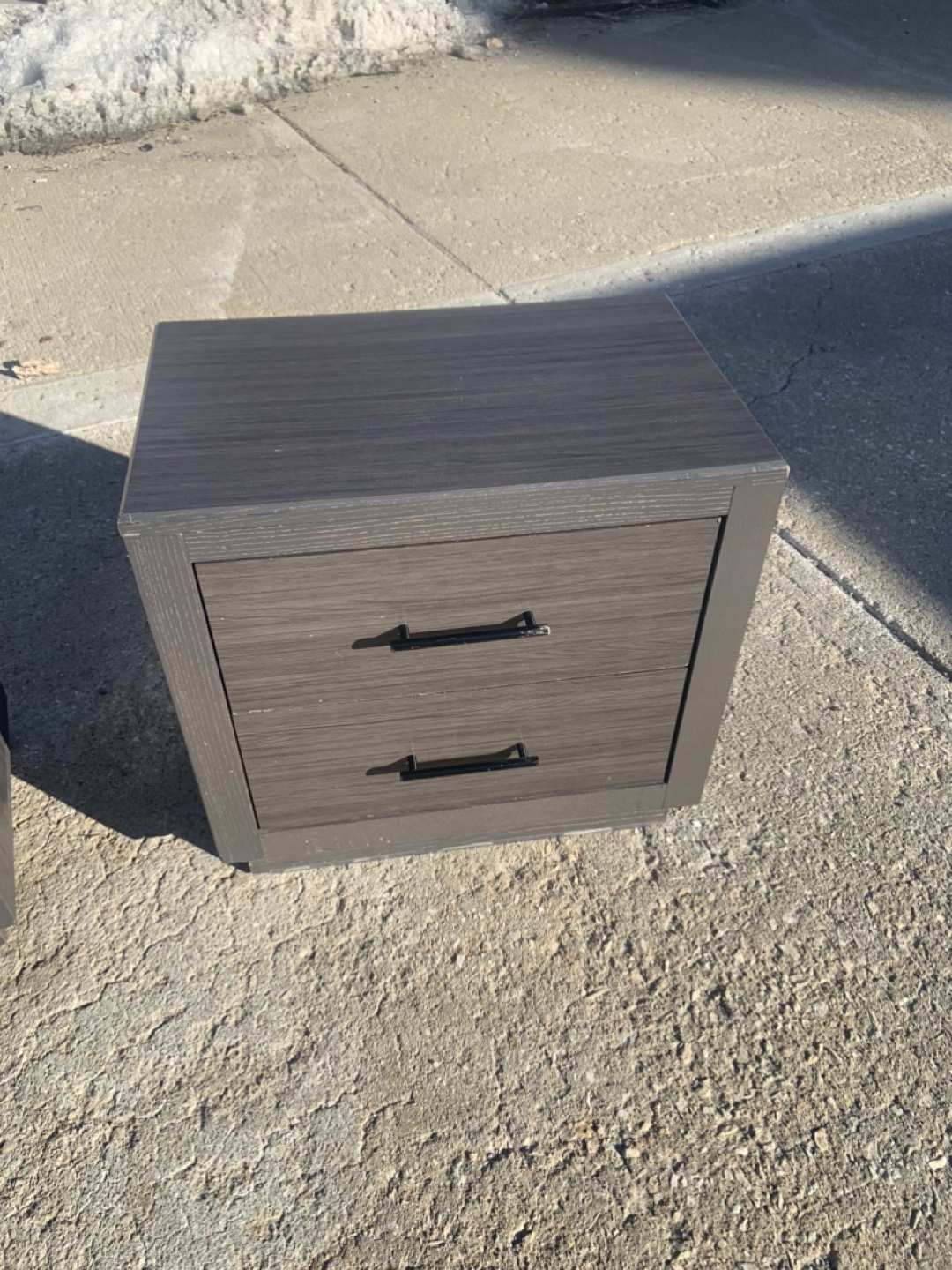 Pair of Dark Gray Nightstands with Black Handles - photo 3