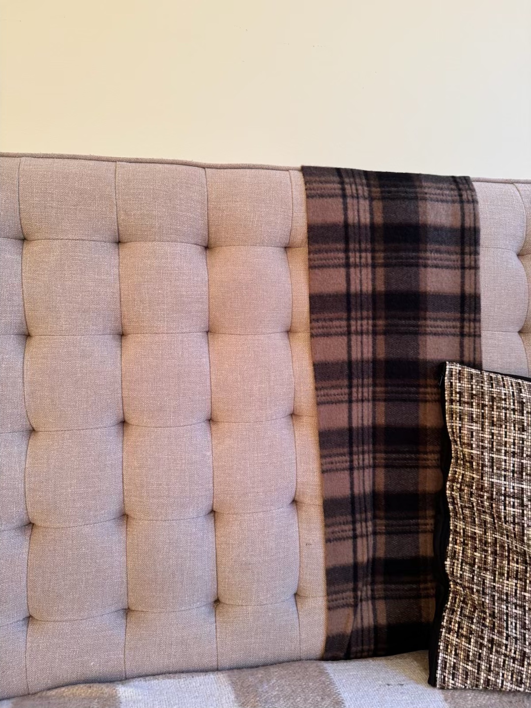 Beige Upholstered Wingback sofa - photo 4