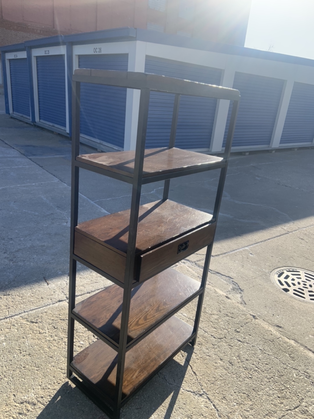 Style Wood and Metal Shelving Unit - photo 4