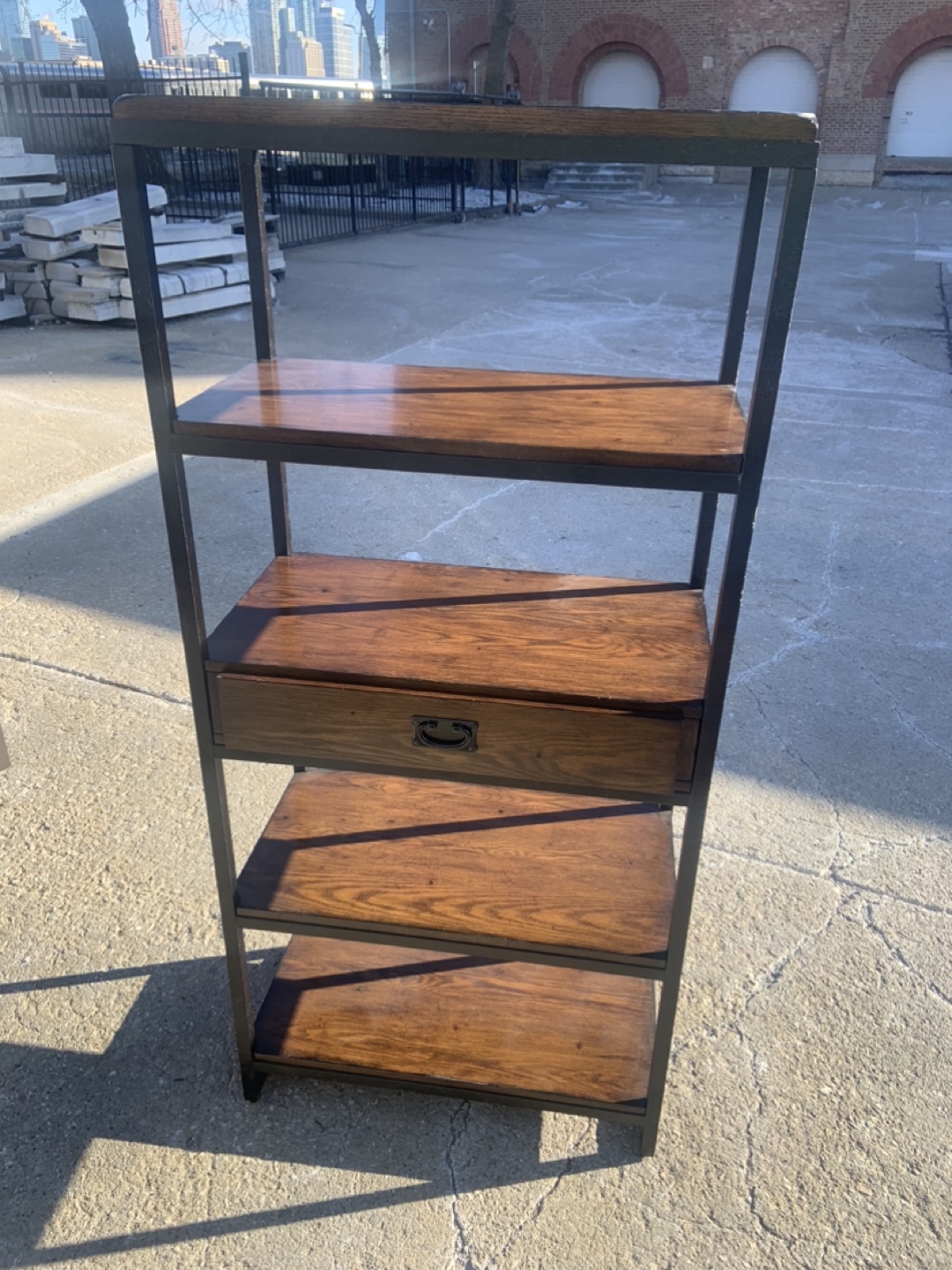 Style Wood and Metal Shelving Unit - photo 3