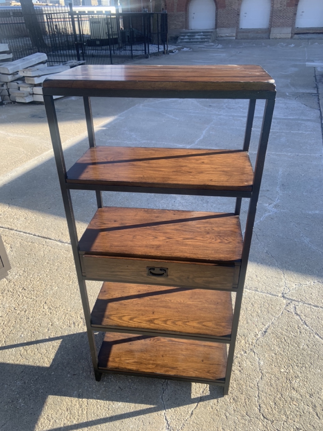 Style Wood and Metal Shelving Unit - photo 2