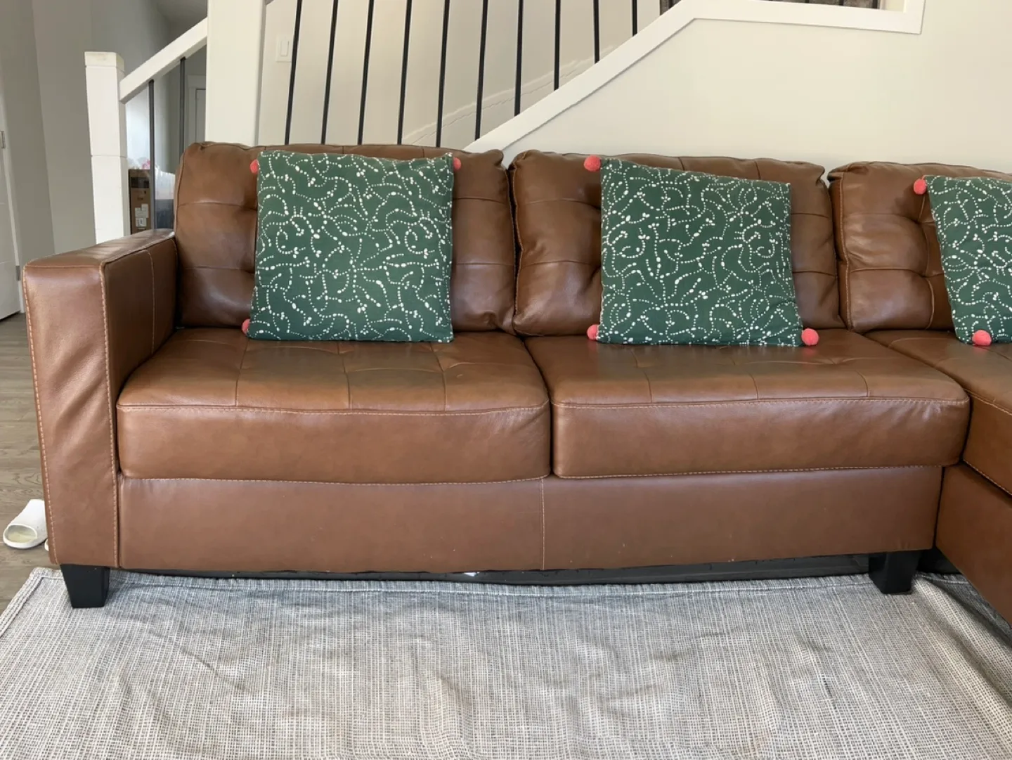 Brown Leather Sectional Sofa image indicator(3)