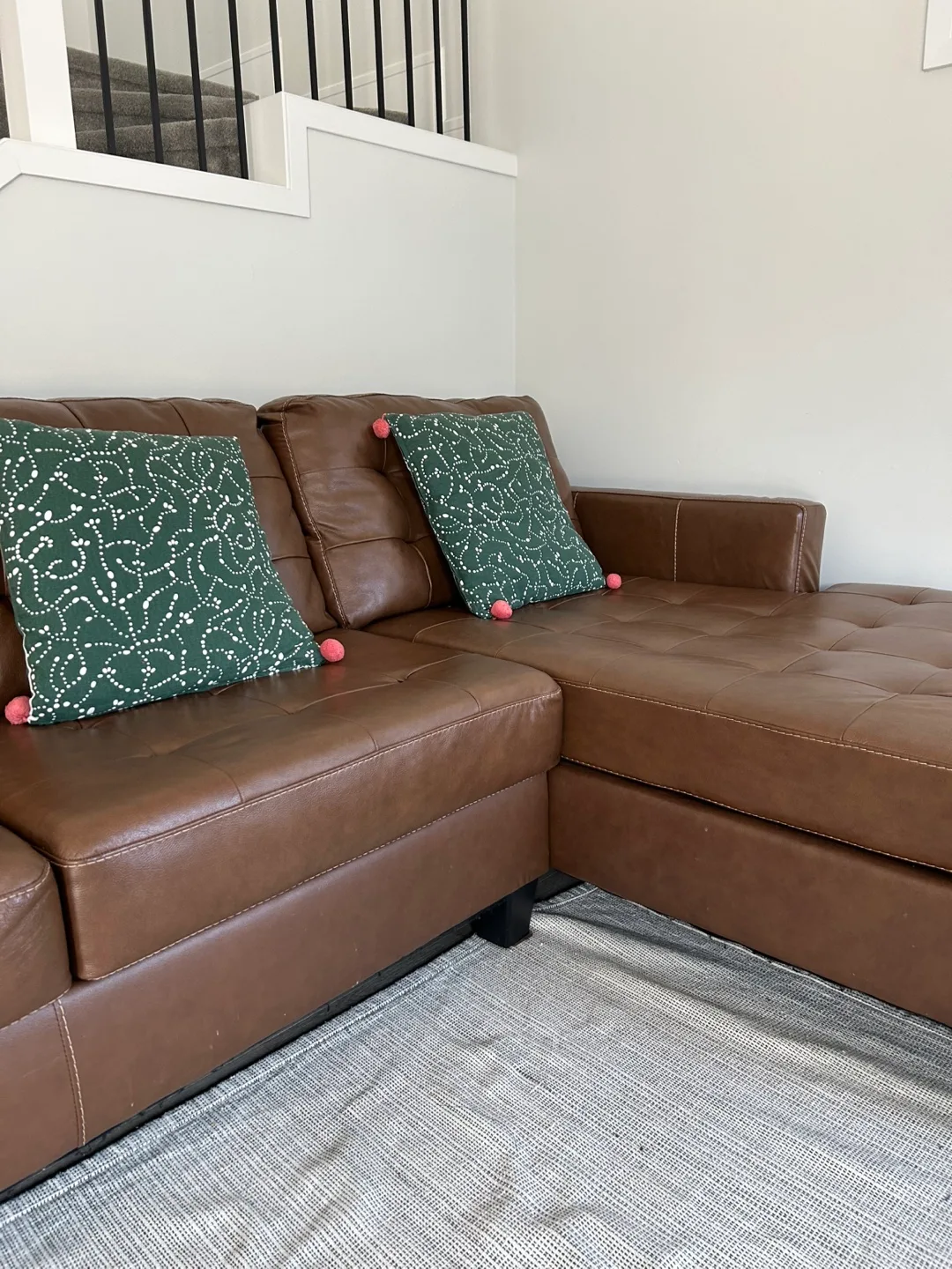 Brown Leather Sectional Sofa image indicator(4)