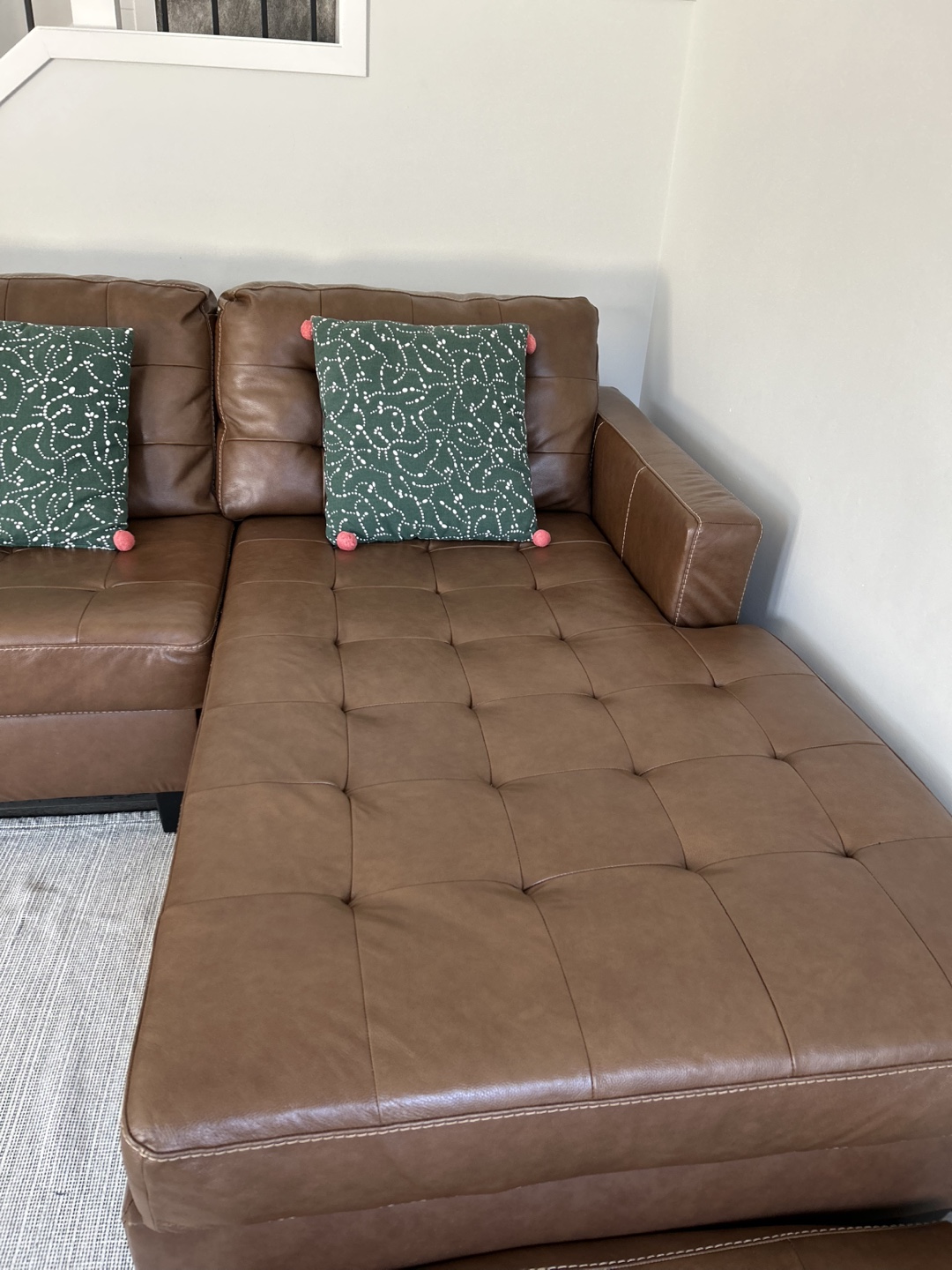 Brown Leather Sectional Sofa - photo 5