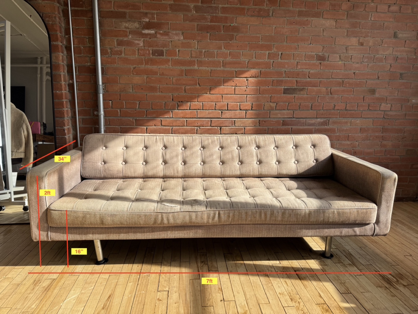 FREE Mid-Century Modern Fabric Couch - photo 3