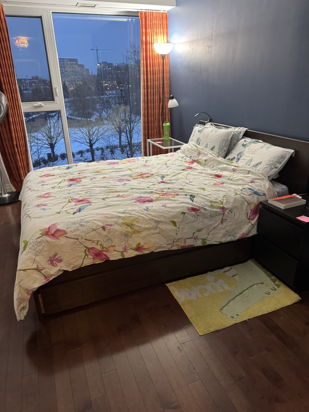 Queen Platform Bed Frame and mattress