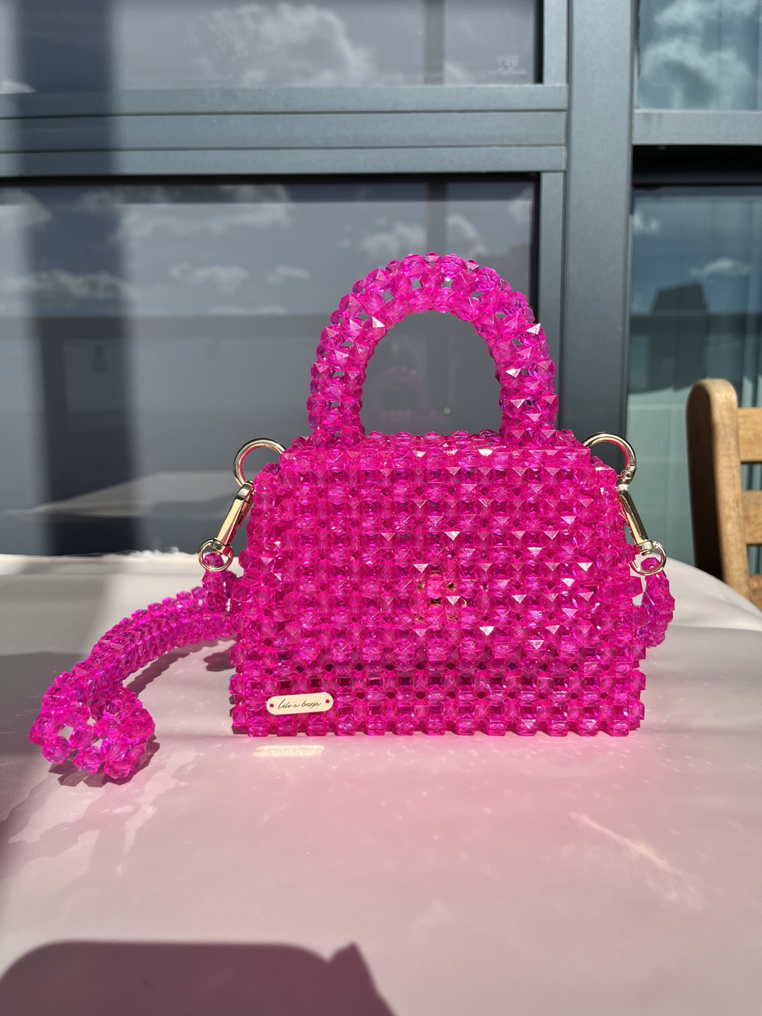 Pink Beaded Mini Bag