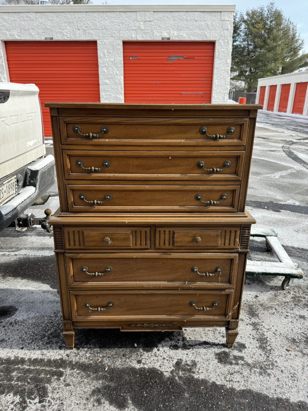 Vintage Wood Double Dresser