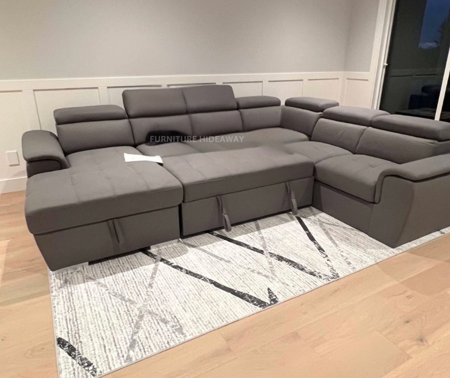 Grey L-Shaped Sectional Sofa with Storage - photo 2