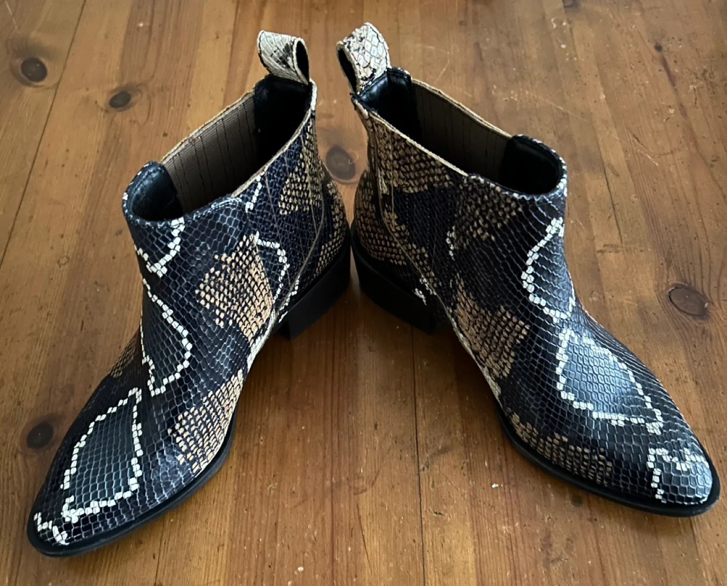 Crown Vintage Snake Print Ankle Boots - SZ 6M image indicator(2)