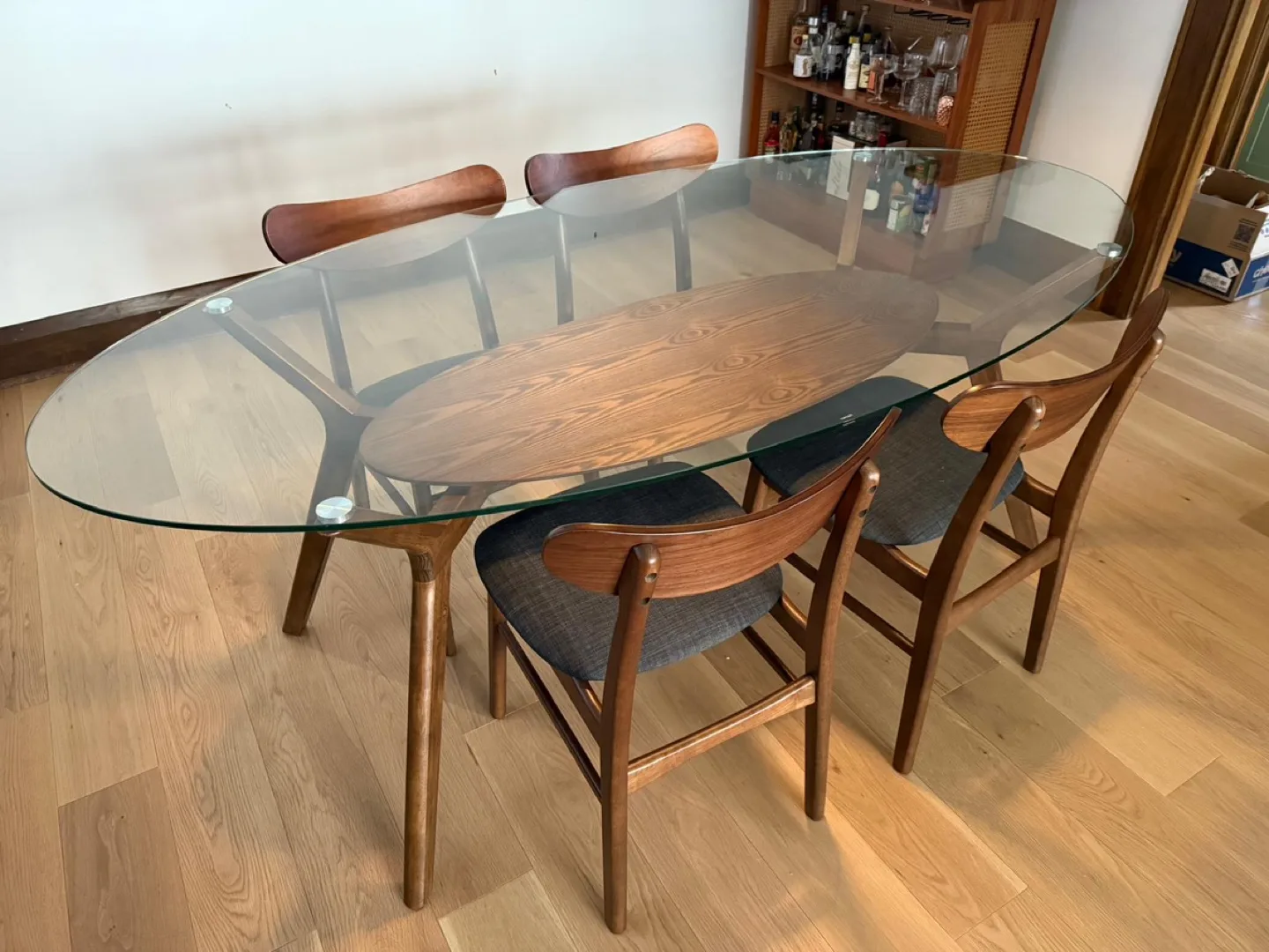 MCM Mid-Century Modern Dining Glass-Top Table image indicator(2)