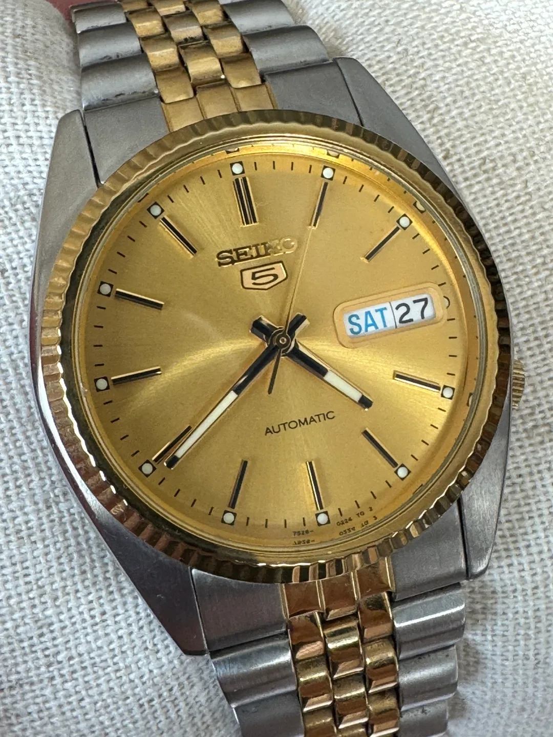 Rare Seiko 5 SNXJ92 Automatic Day-Date Watch 36mm 7s26-0500 thumbnail