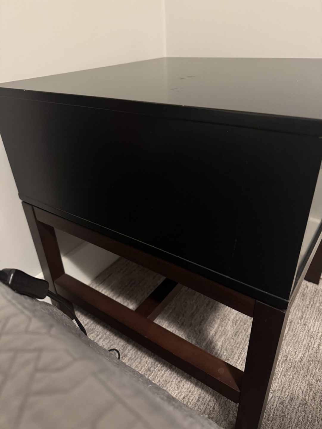 Set of Black Nightstands with Gold Drawer Pull - photo 3