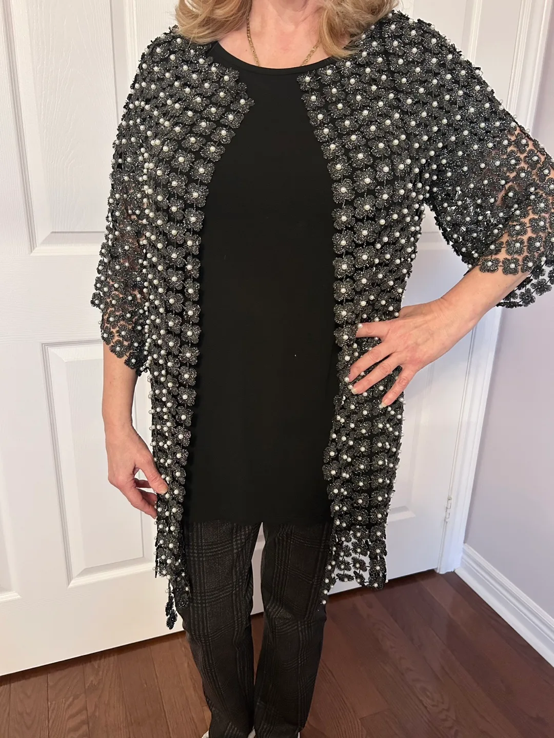 Vintage Black, Silver & Pearl Joseph Ribkoff Jacket image indicator(5)