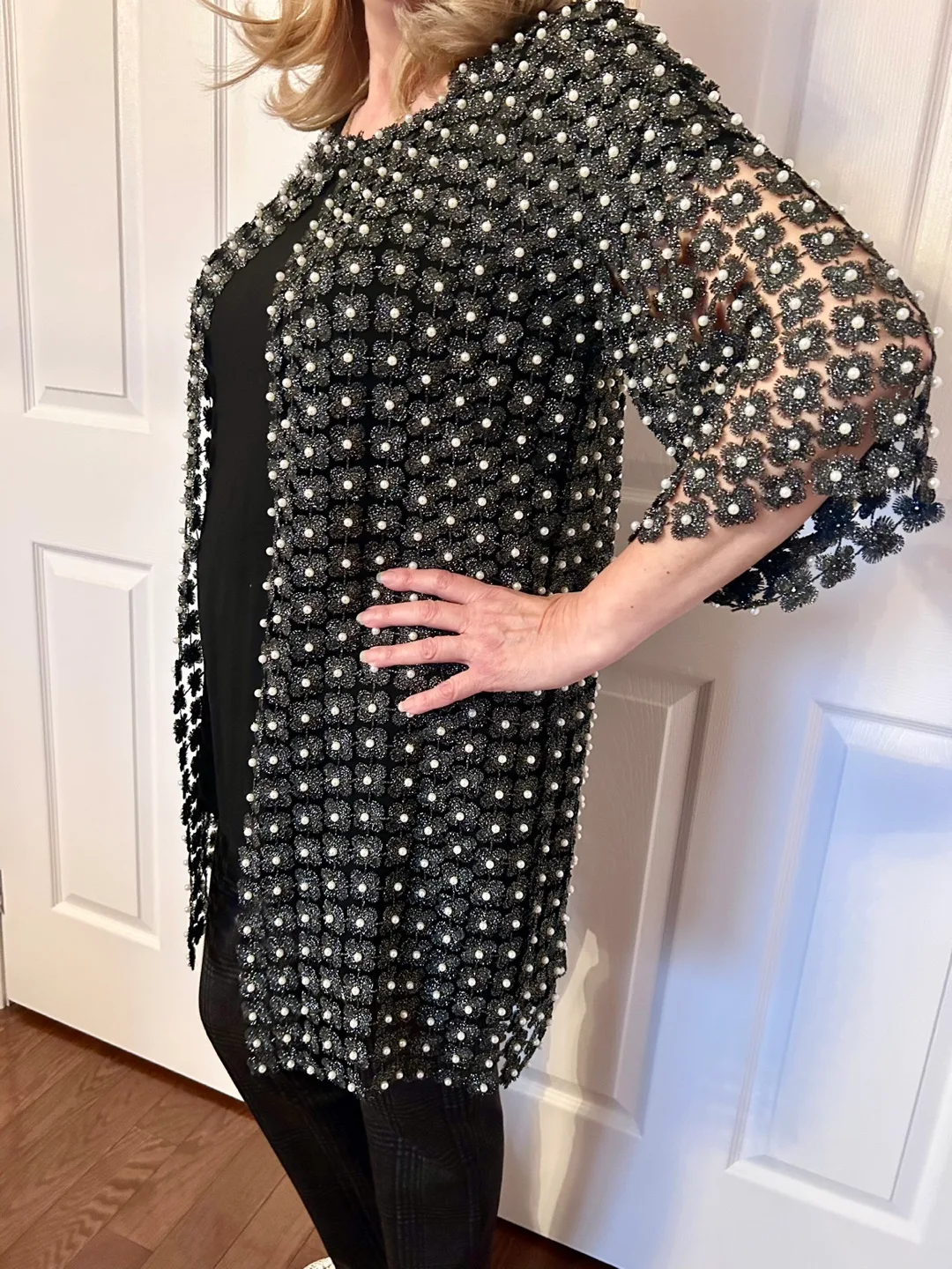 Vintage Black, Silver & Pearl Joseph Ribkoff Jacket image indicator(3)