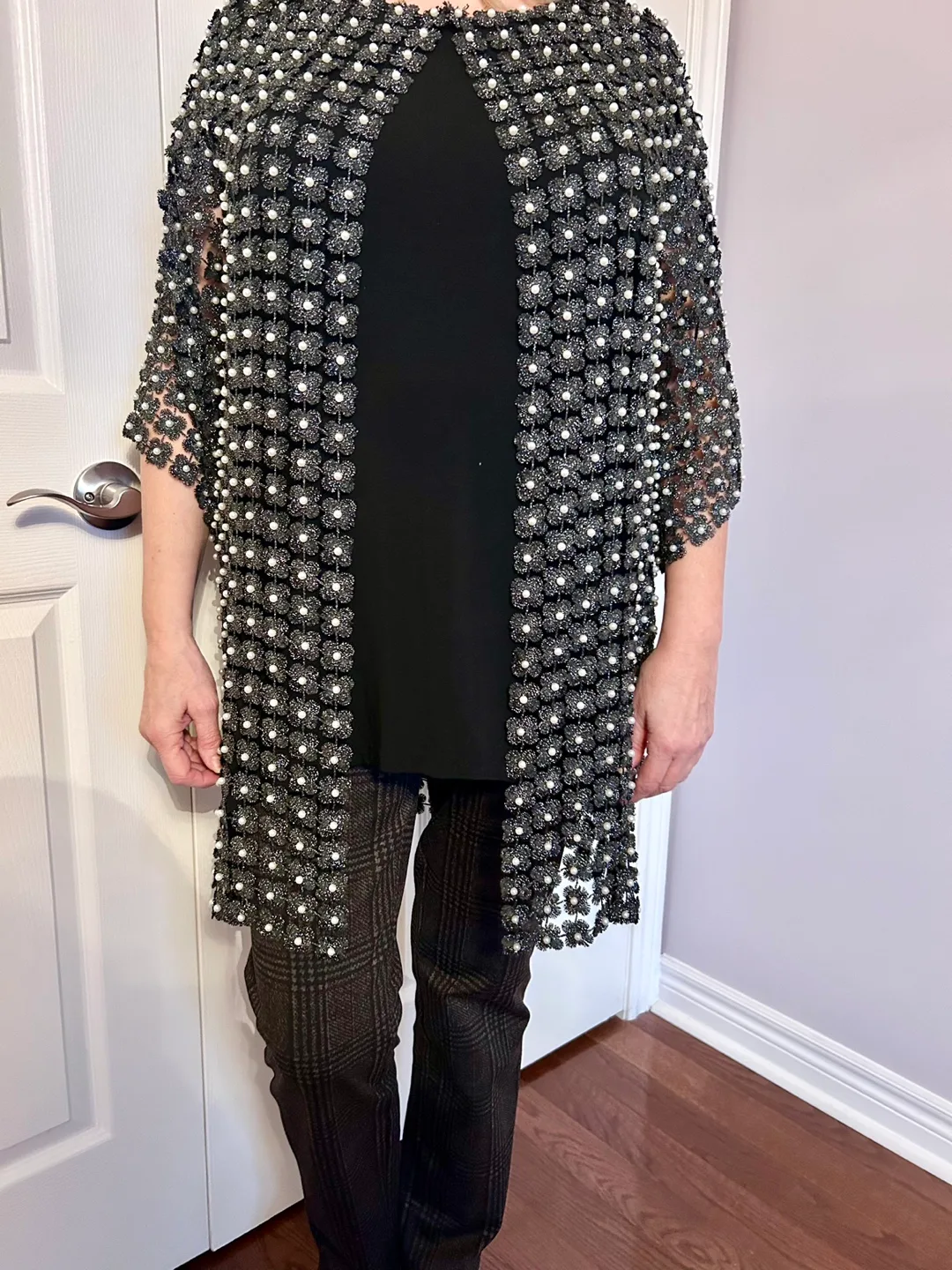 Vintage Black, Silver & Pearl Joseph Ribkoff Jacket image indicator(7)