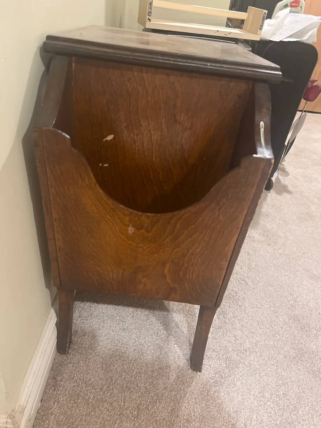 Vintage Wooden Magazine Rack/End Table image indicator(2)