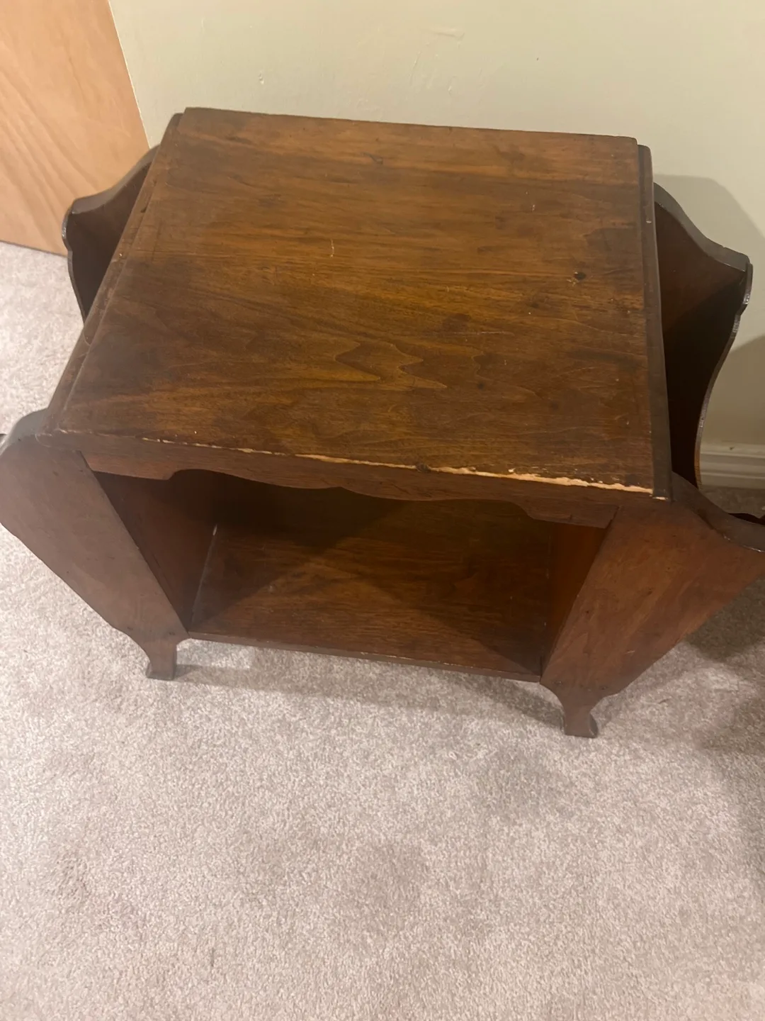 Vintage Wooden Magazine Rack/End Table image indicator(4)