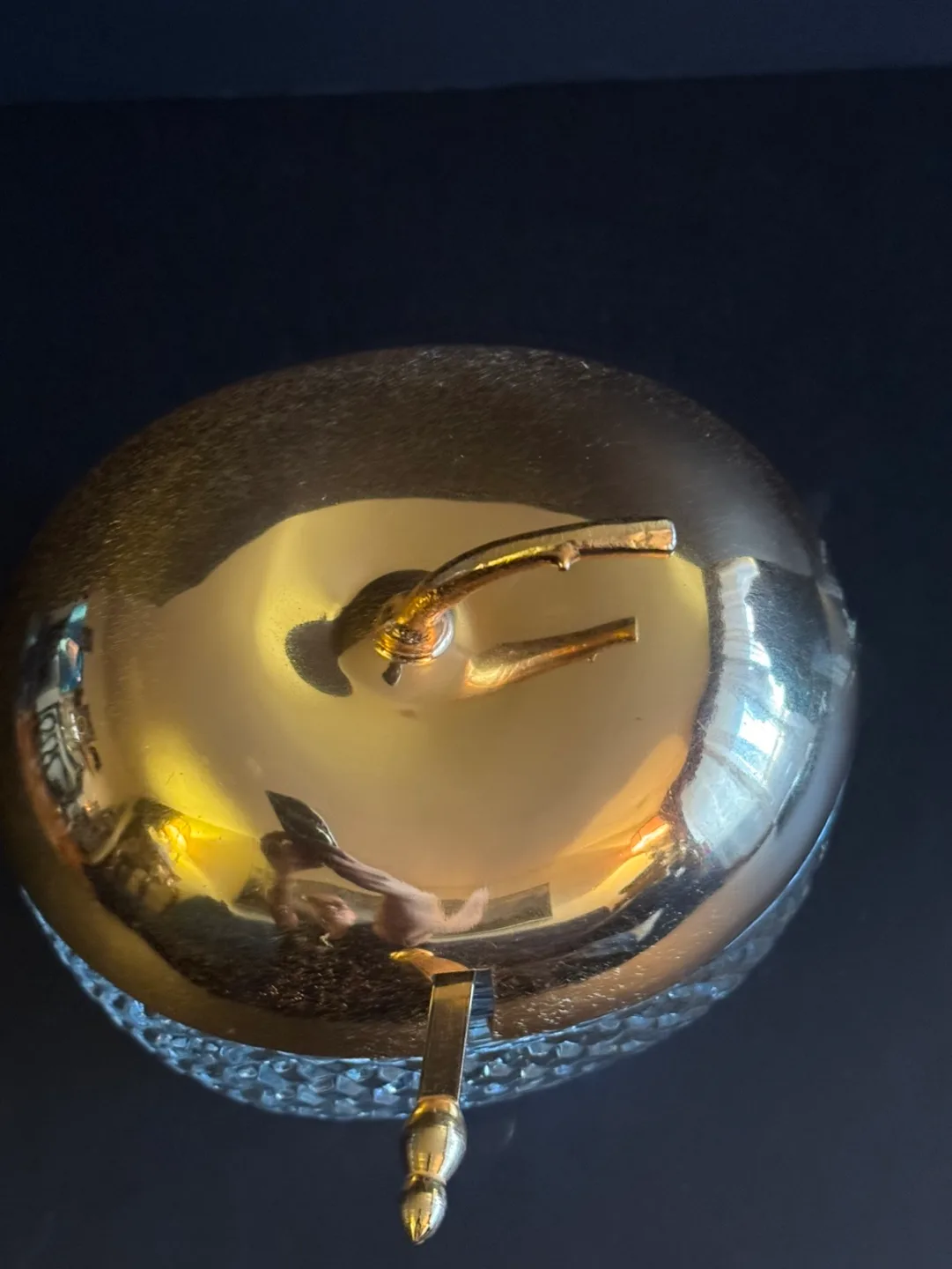 Vintage Glass Apple Shaped Candy Dish with Gold Lid and Ladle image indicator(2)