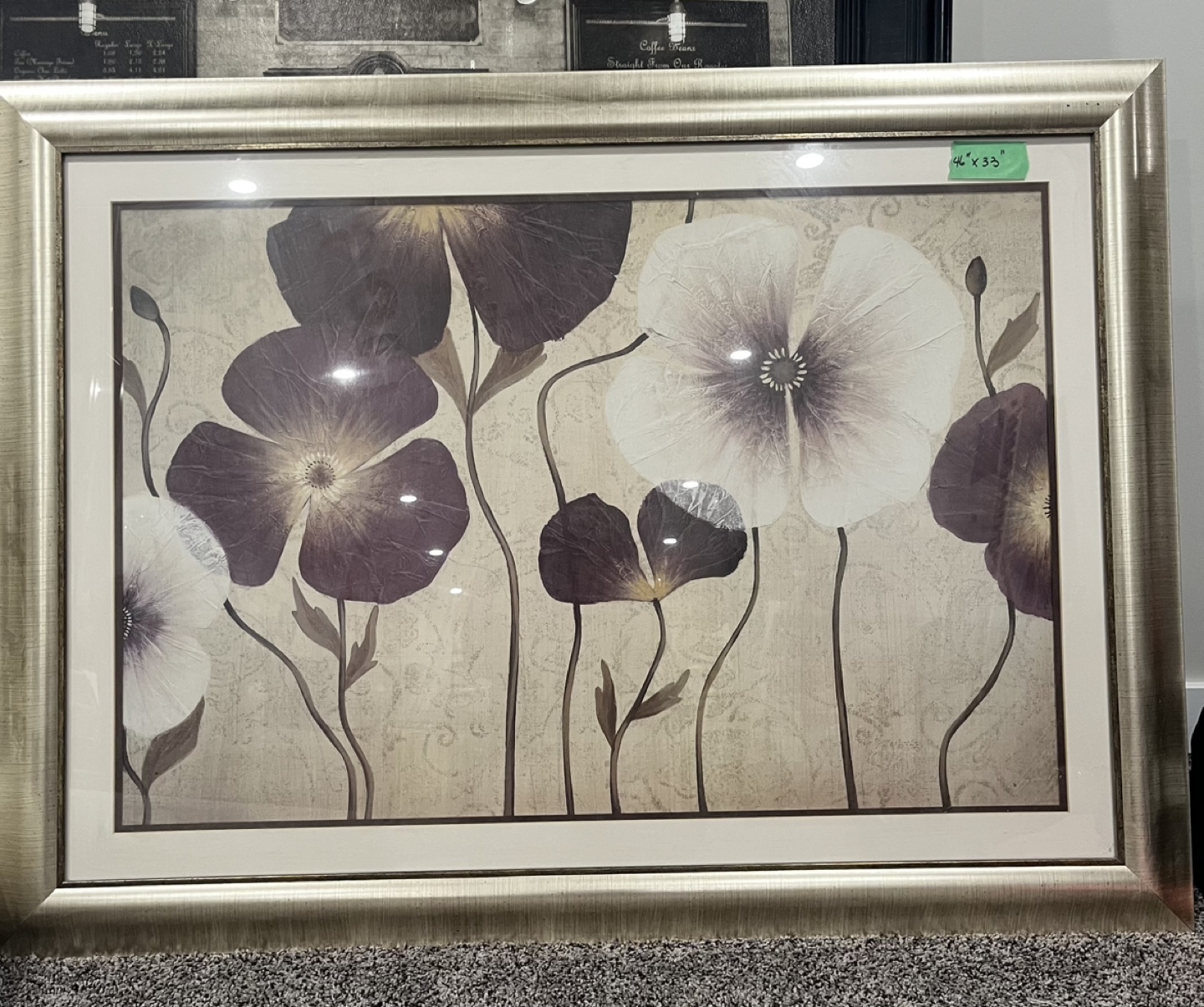 Large Framed Floral Wall Art