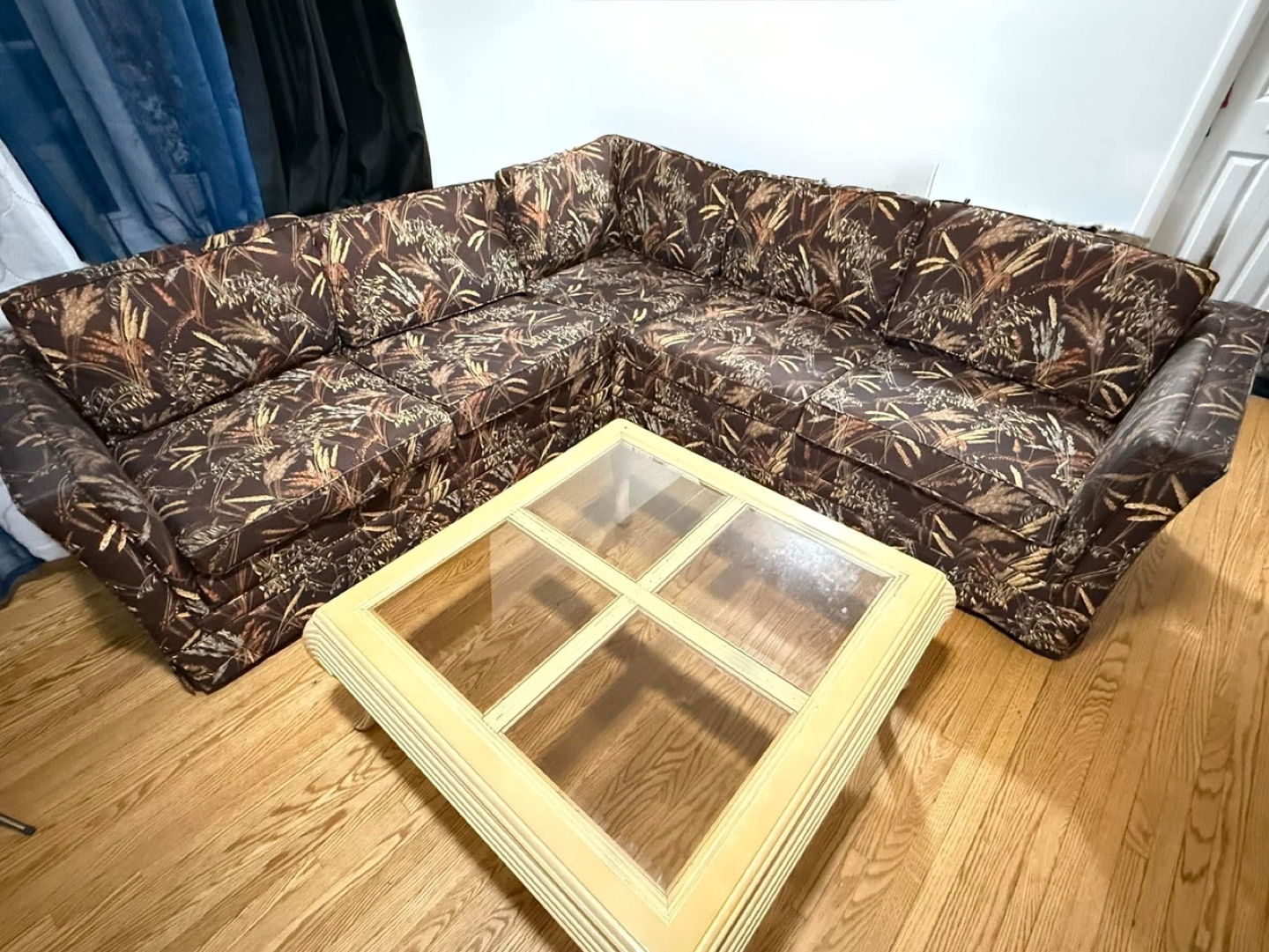 Brown Sectional Sofa with Coffee Table