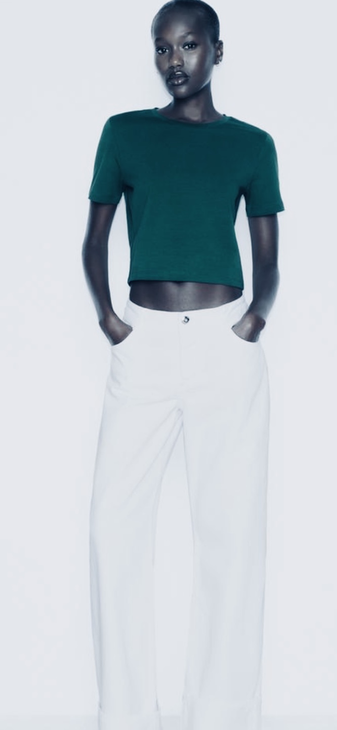 ZARA light washed green mini tee - photo 2