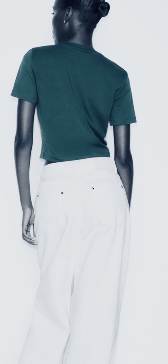 ZARA light washed green mini tee - photo 3