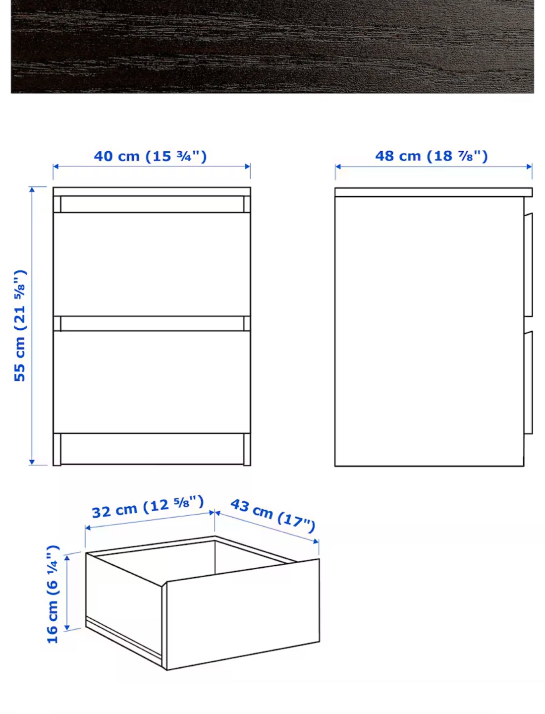 IKEA MALM Two-Drawer Nightstand - photo 5