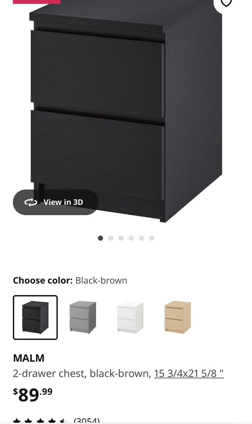 IKEA MALM Two-Drawer Nightstand - photo 4